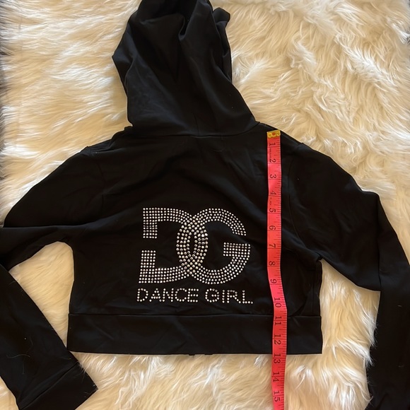 Funky Diva Girls Black Dance Hoodie NWT Size Large - Picture 4 of 6